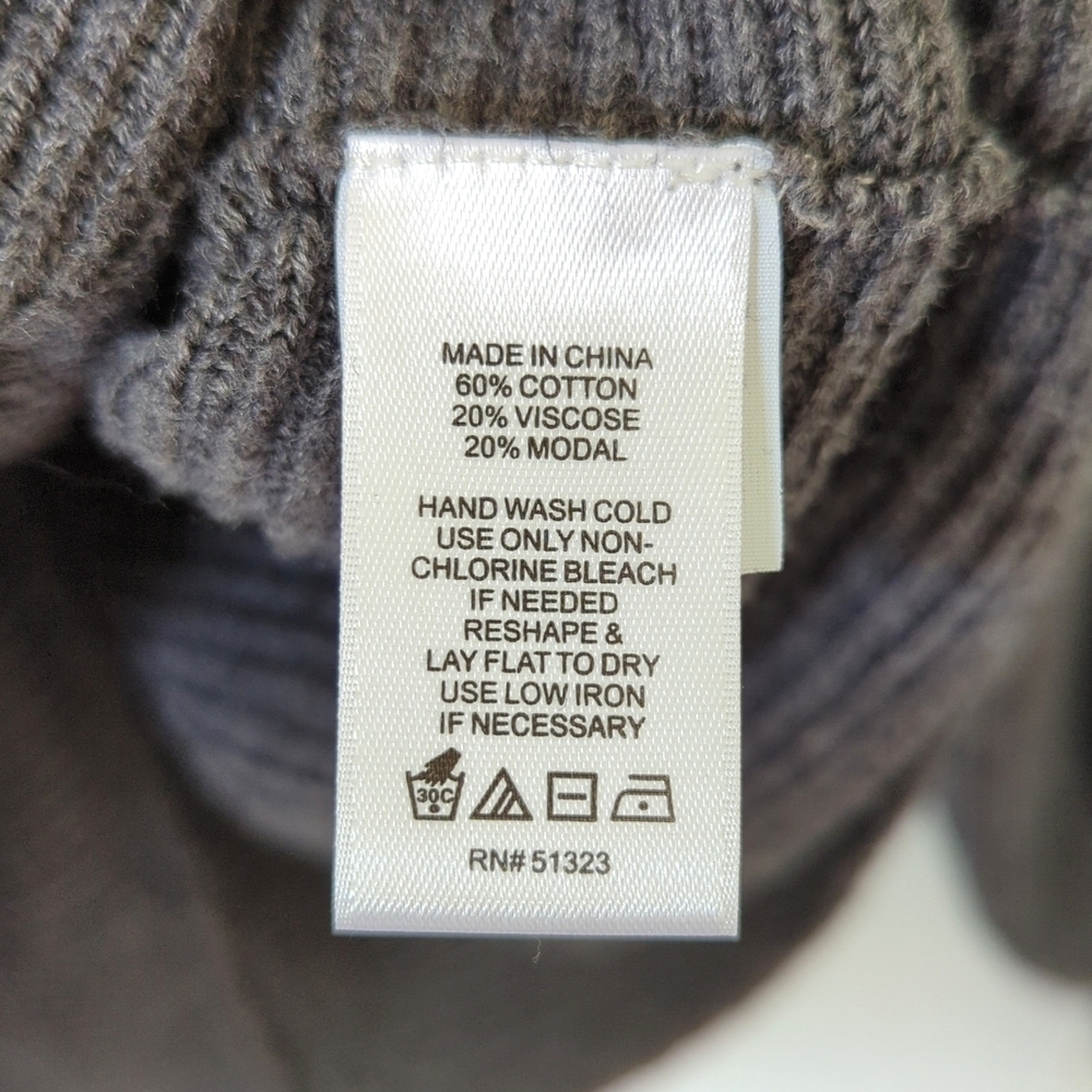 1. State Lightweight Ribbed Knit Long Balloon Sleeve V-neck Sweater Gray XXS - Picture 7 of 12